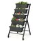 Costway 5-Tier Vertical Raised Garden Bed Elevated Planter with Wheels & Container Boxes Black